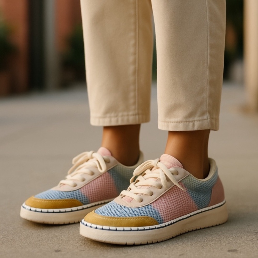 Multi Patchwork Platform Sneaker - image 3